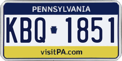 PA license plate KBQ1851