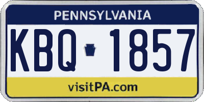 PA license plate KBQ1857