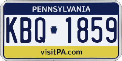 PA license plate KBQ1859