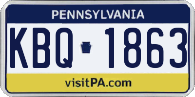 PA license plate KBQ1863