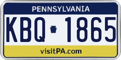 PA license plate KBQ1865
