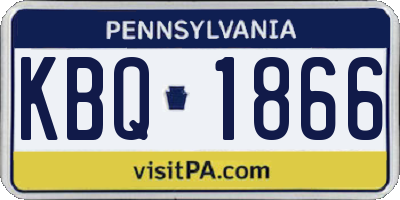 PA license plate KBQ1866