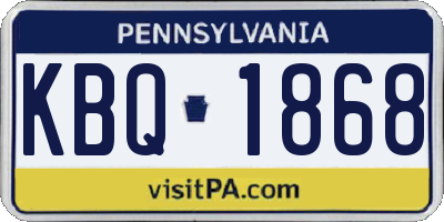 PA license plate KBQ1868