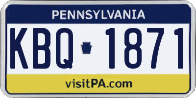 PA license plate KBQ1871