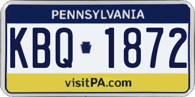 PA license plate KBQ1872