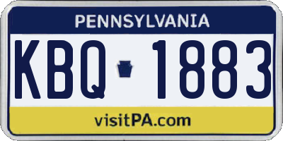 PA license plate KBQ1883