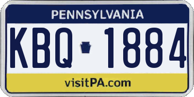 PA license plate KBQ1884