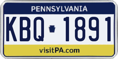 PA license plate KBQ1891