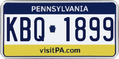 PA license plate KBQ1899