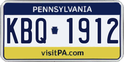 PA license plate KBQ1912