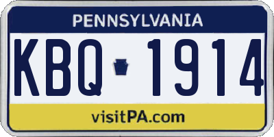 PA license plate KBQ1914