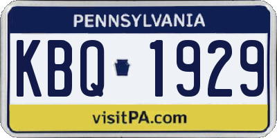 PA license plate KBQ1929