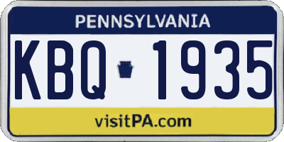 PA license plate KBQ1935