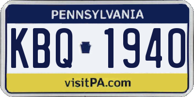 PA license plate KBQ1940