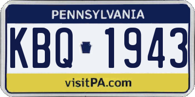 PA license plate KBQ1943