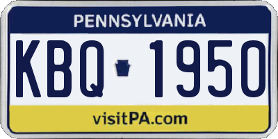 PA license plate KBQ1950