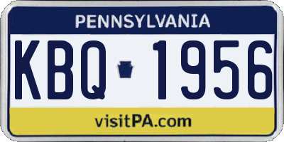 PA license plate KBQ1956