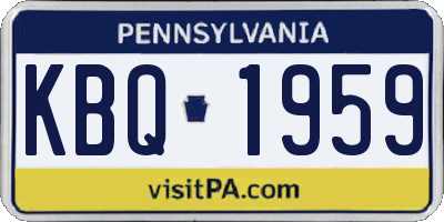 PA license plate KBQ1959