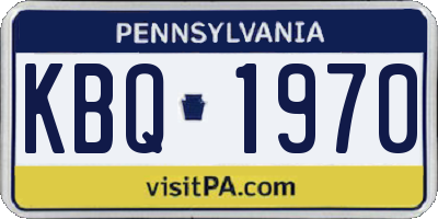 PA license plate KBQ1970