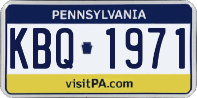 PA license plate KBQ1971