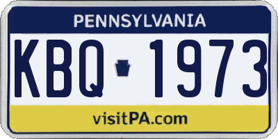 PA license plate KBQ1973
