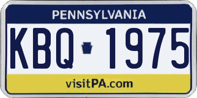 PA license plate KBQ1975