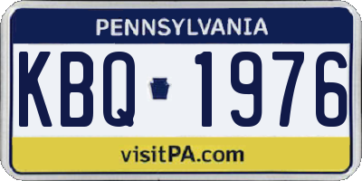 PA license plate KBQ1976