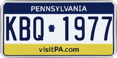 PA license plate KBQ1977