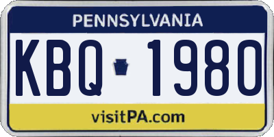 PA license plate KBQ1980