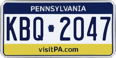 PA license plate KBQ2047