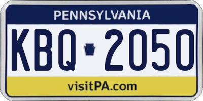 PA license plate KBQ2050