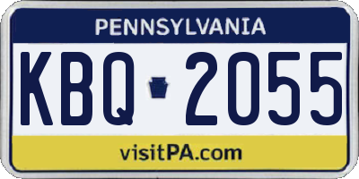 PA license plate KBQ2055