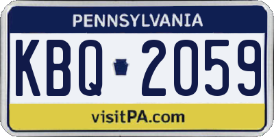 PA license plate KBQ2059
