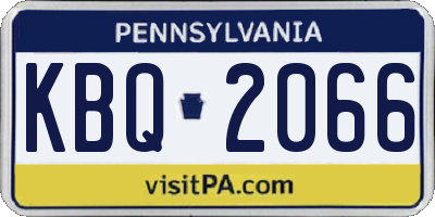 PA license plate KBQ2066