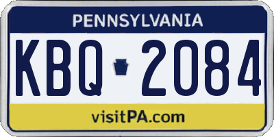 PA license plate KBQ2084