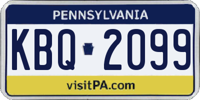 PA license plate KBQ2099