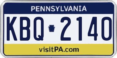 PA license plate KBQ2140