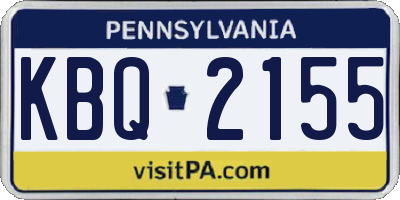 PA license plate KBQ2155