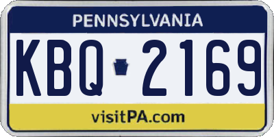 PA license plate KBQ2169