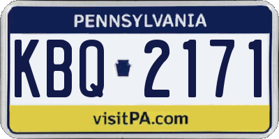 PA license plate KBQ2171
