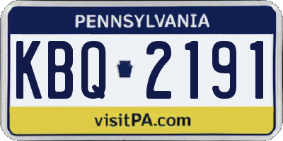 PA license plate KBQ2191