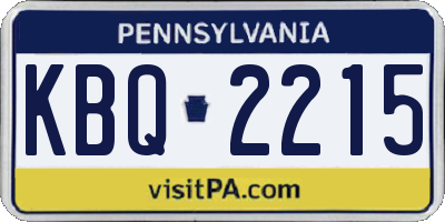 PA license plate KBQ2215
