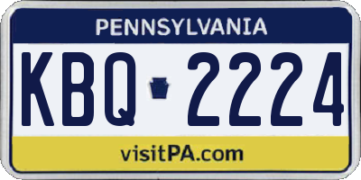 PA license plate KBQ2224