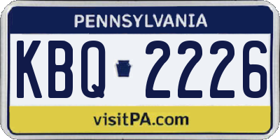 PA license plate KBQ2226
