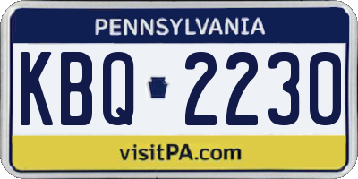PA license plate KBQ2230