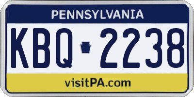 PA license plate KBQ2238