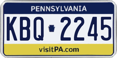 PA license plate KBQ2245