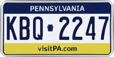 PA license plate KBQ2247