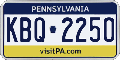 PA license plate KBQ2250