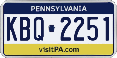 PA license plate KBQ2251